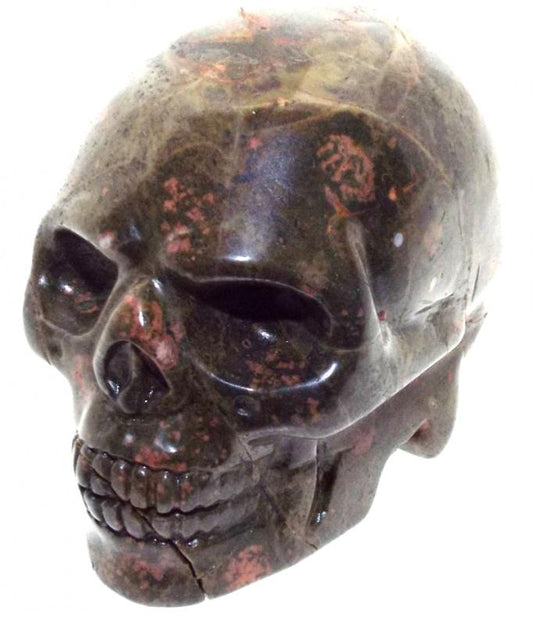 Unakite Carved Gemstone Skull 01
