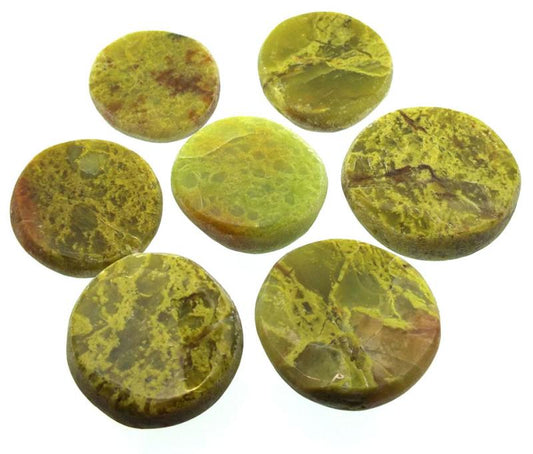 Part Polished Green Opal Gemstone Dragon Egg Half