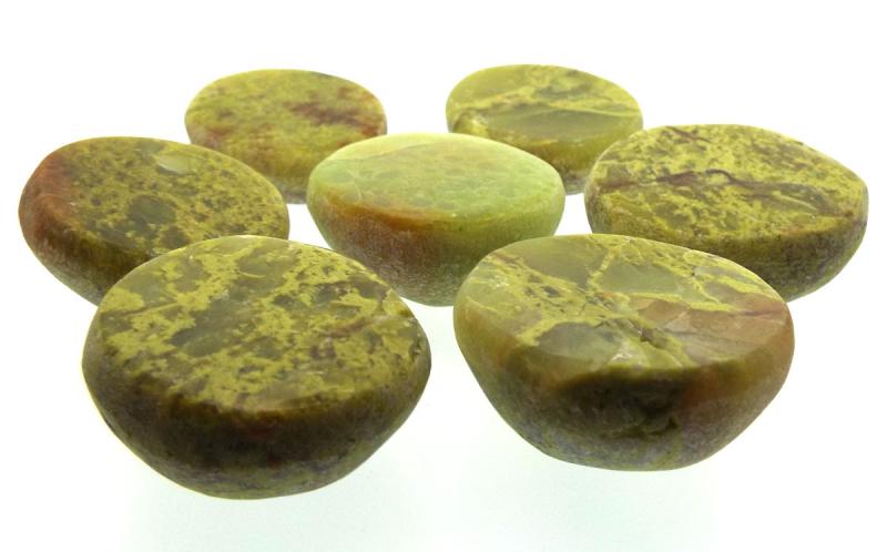 Part Polished Green Opal Gemstone Dragon Egg Half
