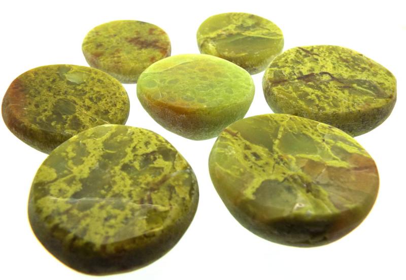 Part Polished Green Opal Gemstone Dragon Egg Half