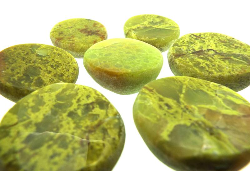 Part Polished Green Opal Gemstone Dragon Egg Half