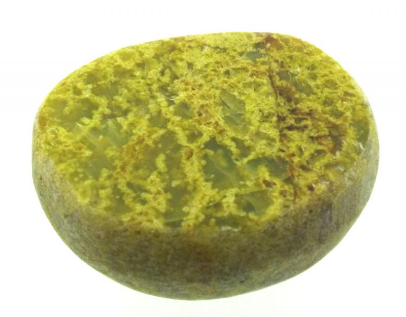 Part Polished Green Opal Gemstone Dragon Egg Half