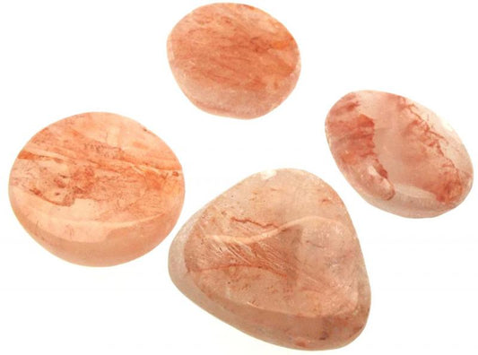 Part Polished Hematoid Quartz Gemstone Dragon Egg Half