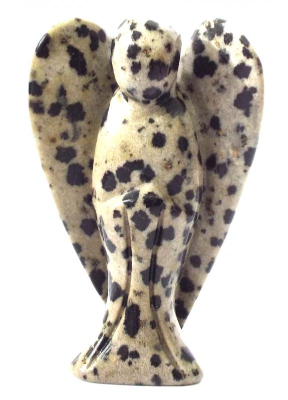 Dalmation Jasper Carved Gemstone Angel
