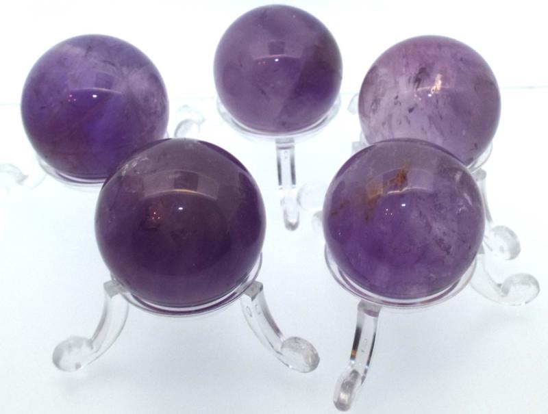Amethyst Gemstone Sphere 33mm with Stand