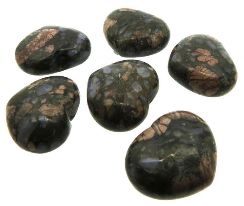 Llanite Gemstone Carved Mini Puff Heart
