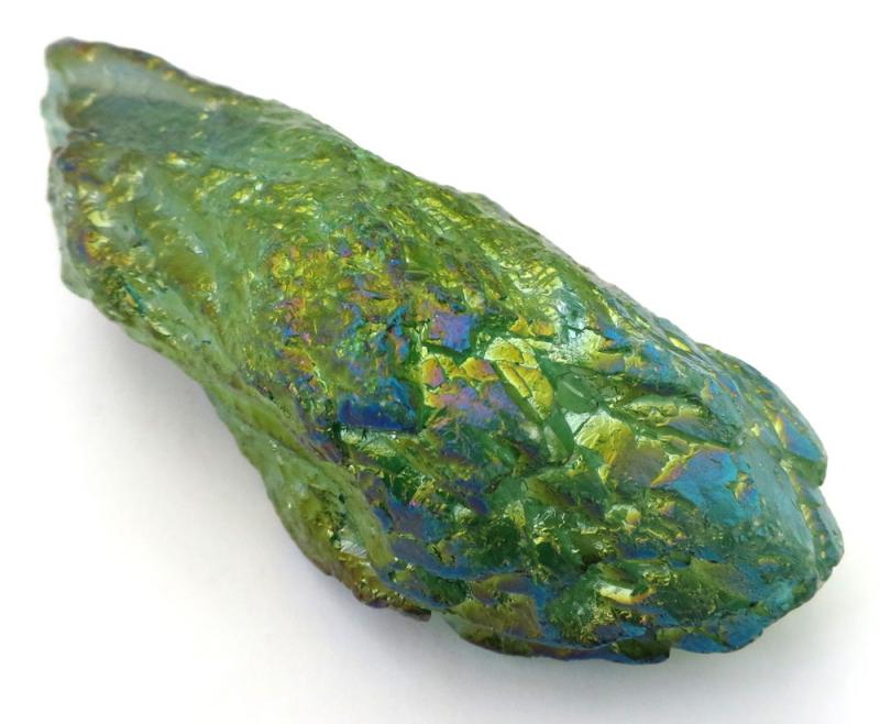 Dragon Poop Peacock Aura Quartz Point 03