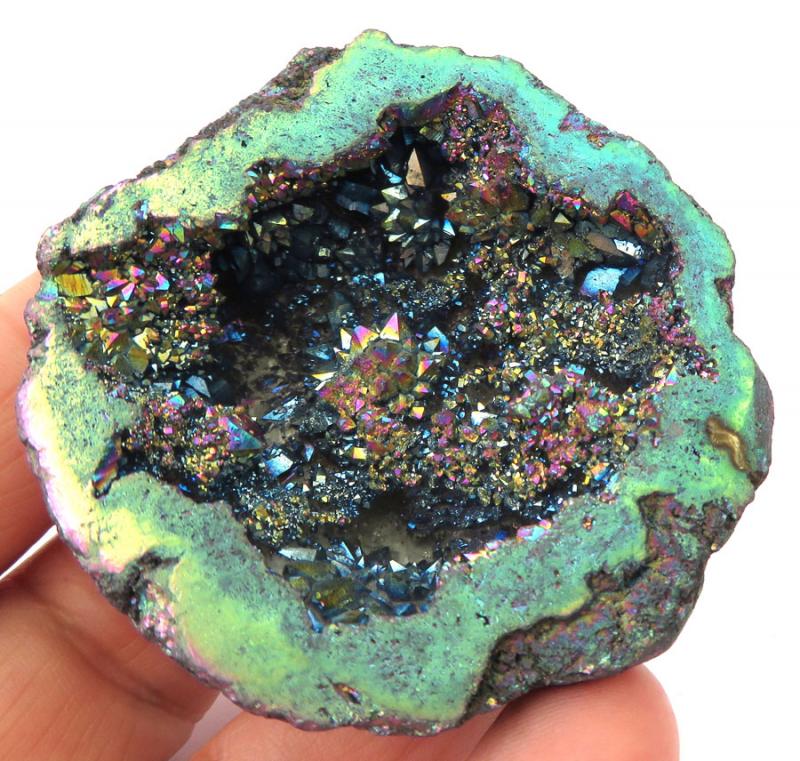 Titanium Aura Quartz Geode Half 06
