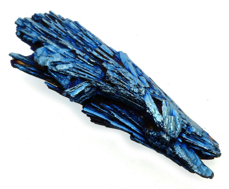 Kyanite Gemstone Peacock Aura Coated Fan 06