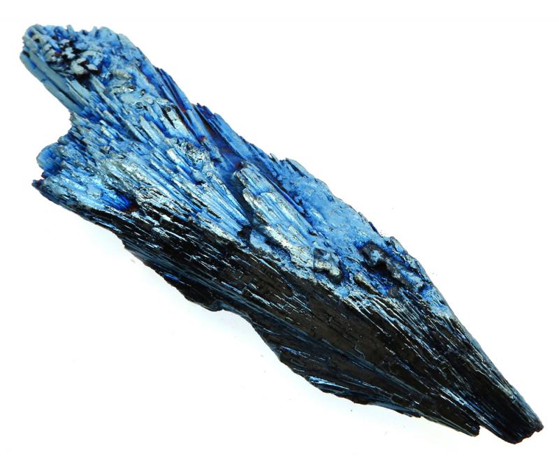 Kyanite Gemstone Peacock Aura Coated Fan 07