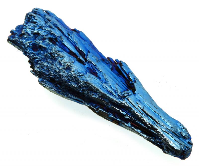 Kyanite Gemstone Peacock Aura Coated Fan 09