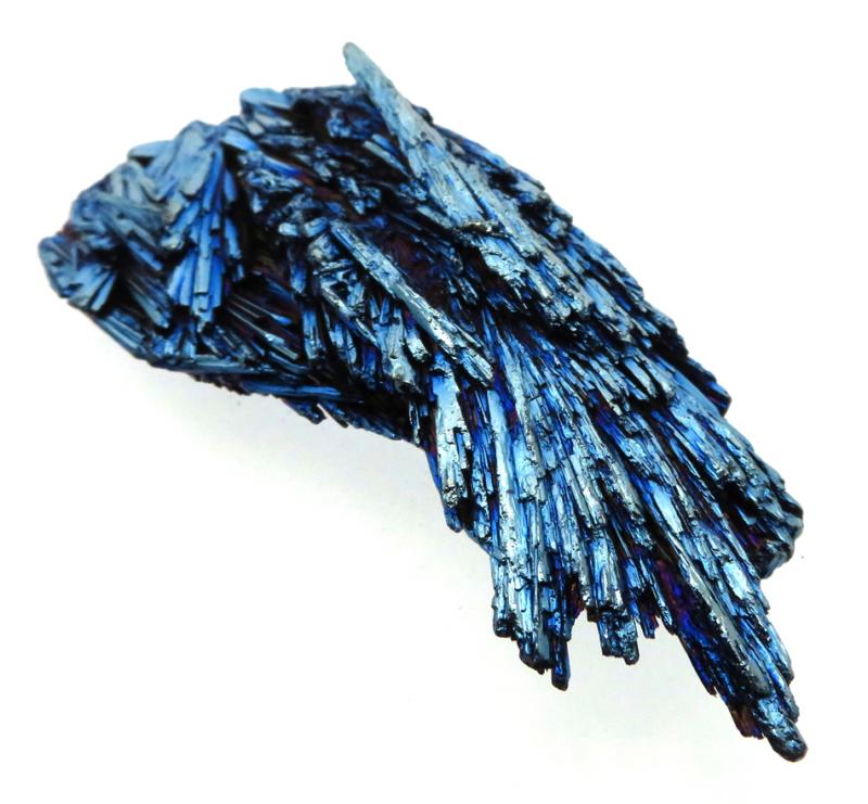Kyanite Gemstone Peacock Aura Coated Fan 15
