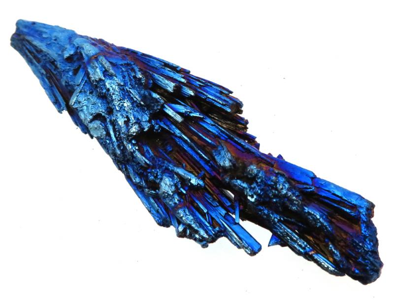 Kyanite Gemstone Peacock Aura Coated Fan 23