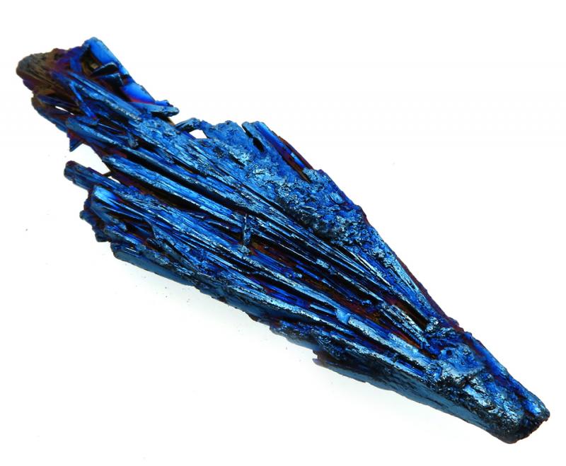 Kyanite Gemstone Peacock Aura Coated Fan 23