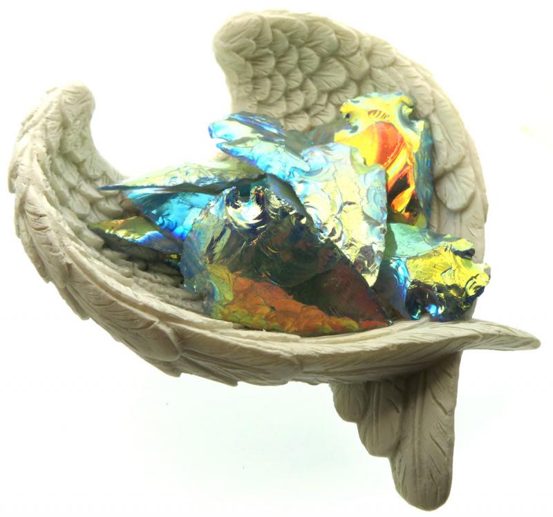 Hand Knapped Aura Quartz Gemstone Arrowhead