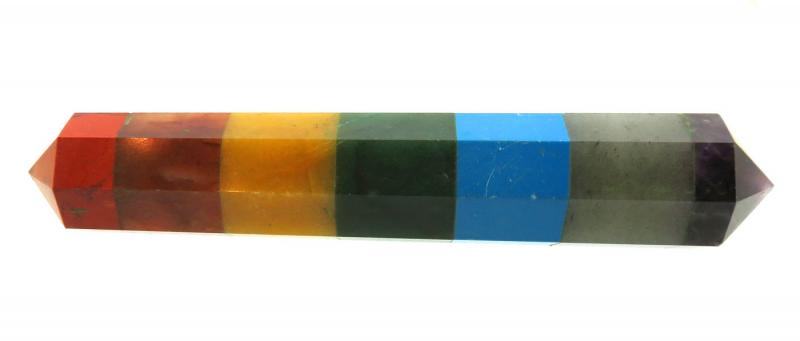 Faceted Seven Chakra Double Terminated Gemstone Wand