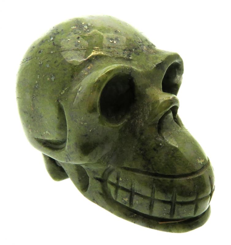 Tintagel Serpentine Long Carved Gemstone Skull