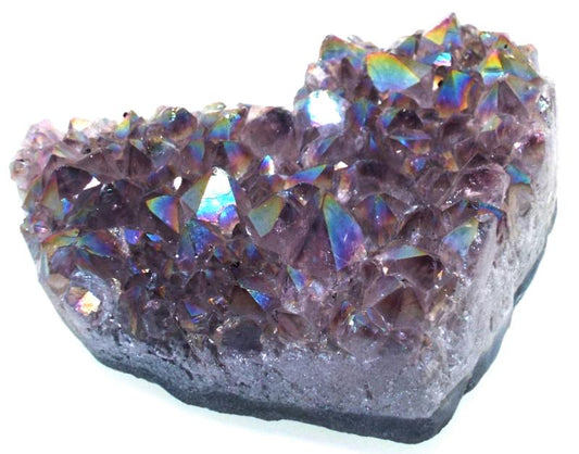 Amethyst Aura Gemstone Cluster Heart Specimen 07