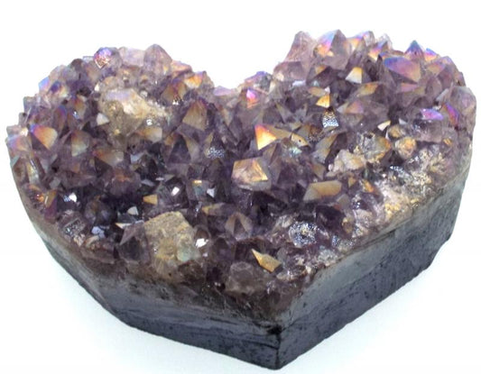 Amethyst Aura Gemstone Cluster Heart Specimen 08