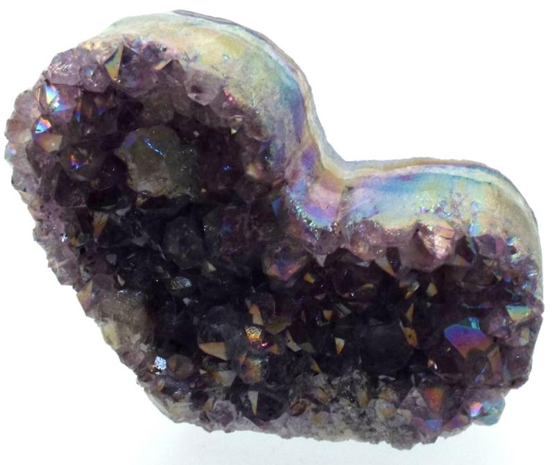 Amethyst Aura Gemstone Cluster Heart Specimen 08