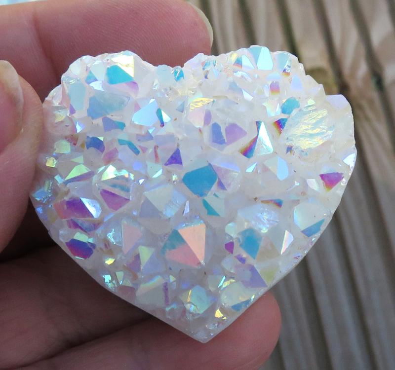 Small Angel Aura Quartz Gemstone Cluster Heart