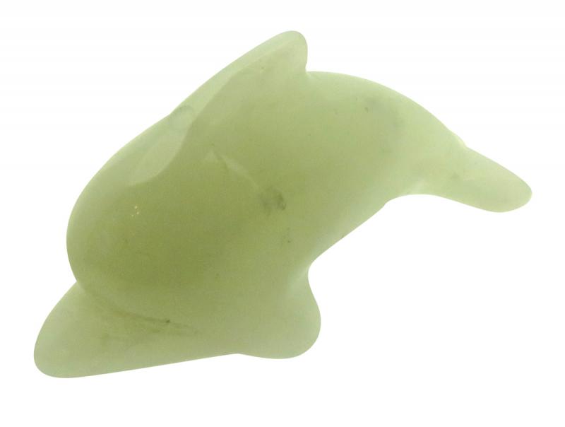 Small Jade Carved Gemstone Dolphin