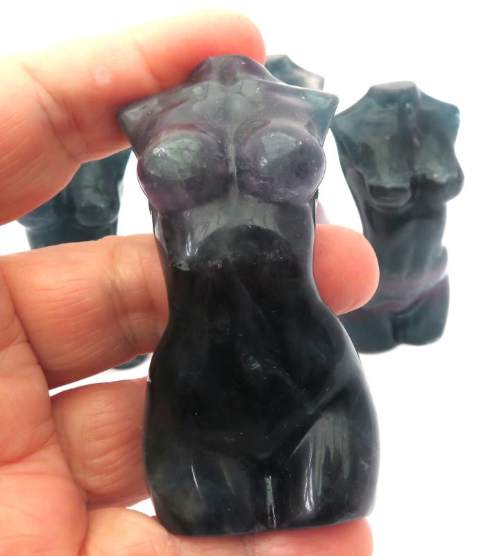 Fluorite Gemstone Carved Goddess