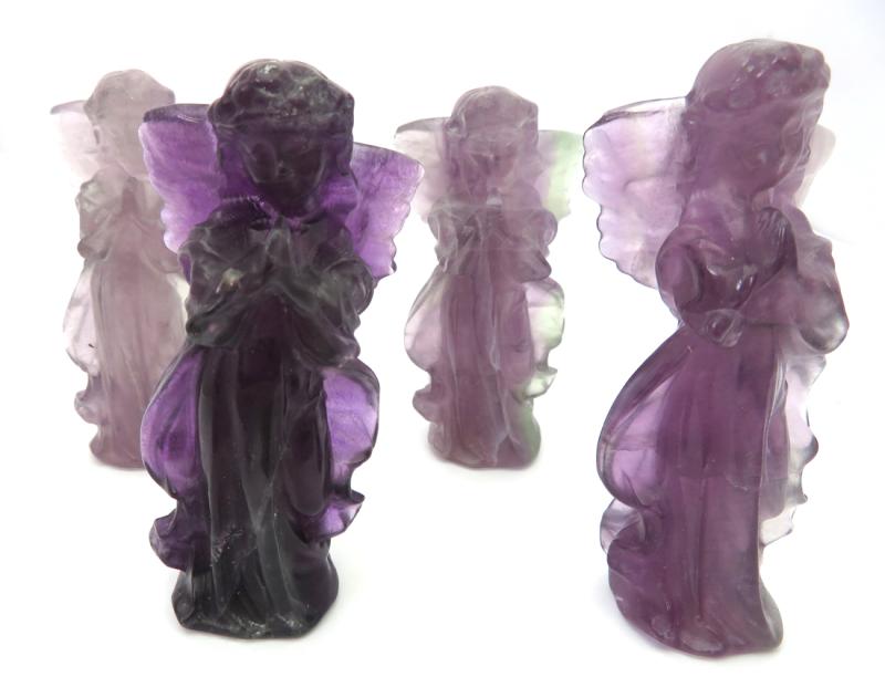 Fluorite Gemstone Carved Angel 03