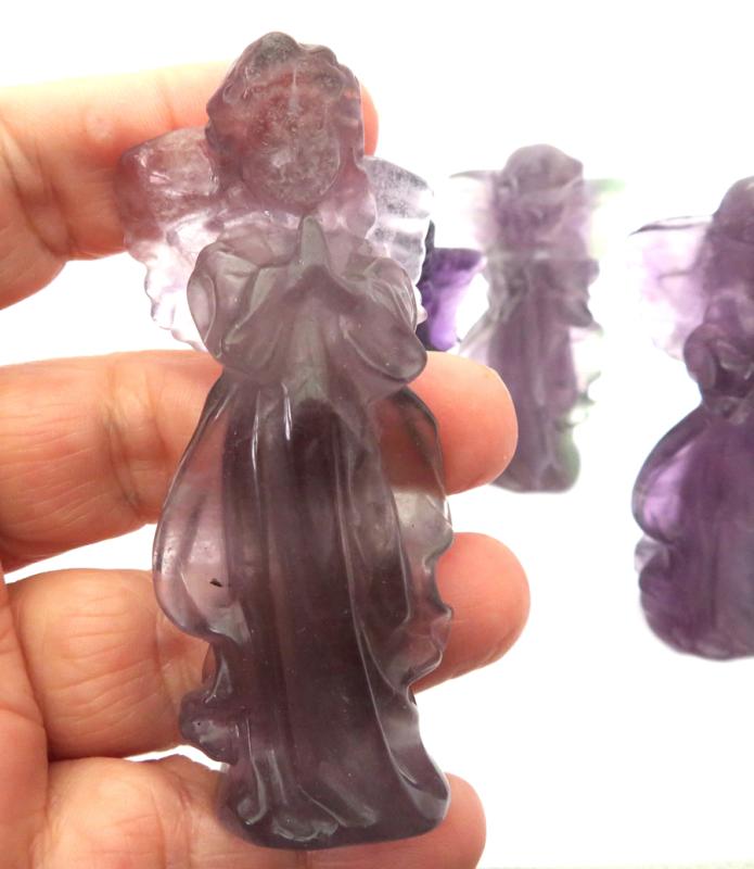 Fluorite Gemstone Carved Angel 03