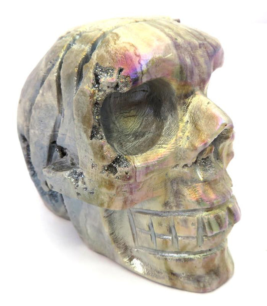 Druzy Agate Aura Skull 01