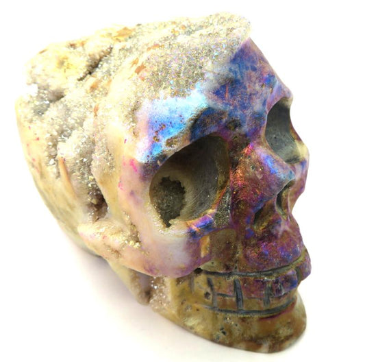 Druzy Agate Aura Skull 04