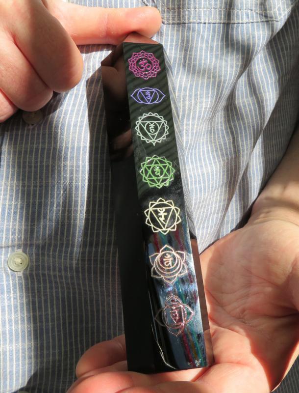 Obsidian Gemstone Chakra Tower 02