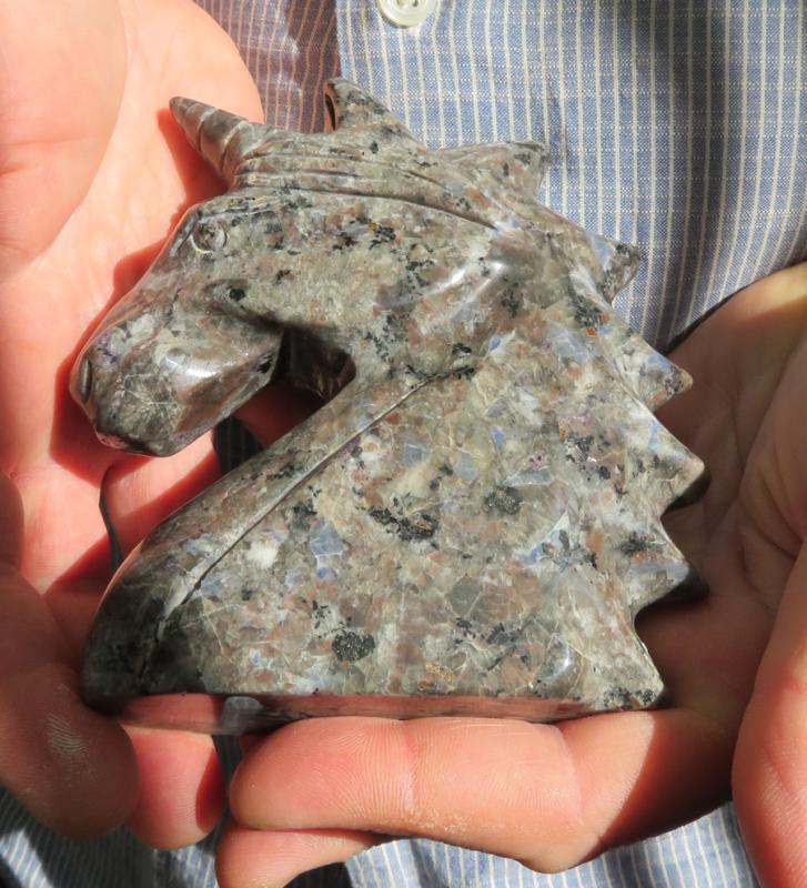 Yooperlite Firestone Carved Gemstone Unicorn
