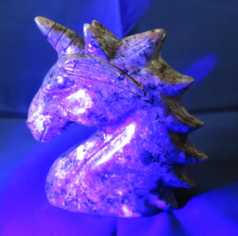 Yooperlite Firestone Carved Gemstone Unicorn