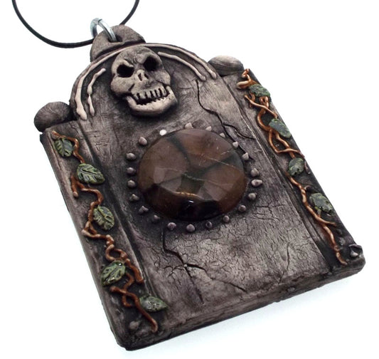 Ceramic Grave Stone with Chiastolite Cross Wall Art 45