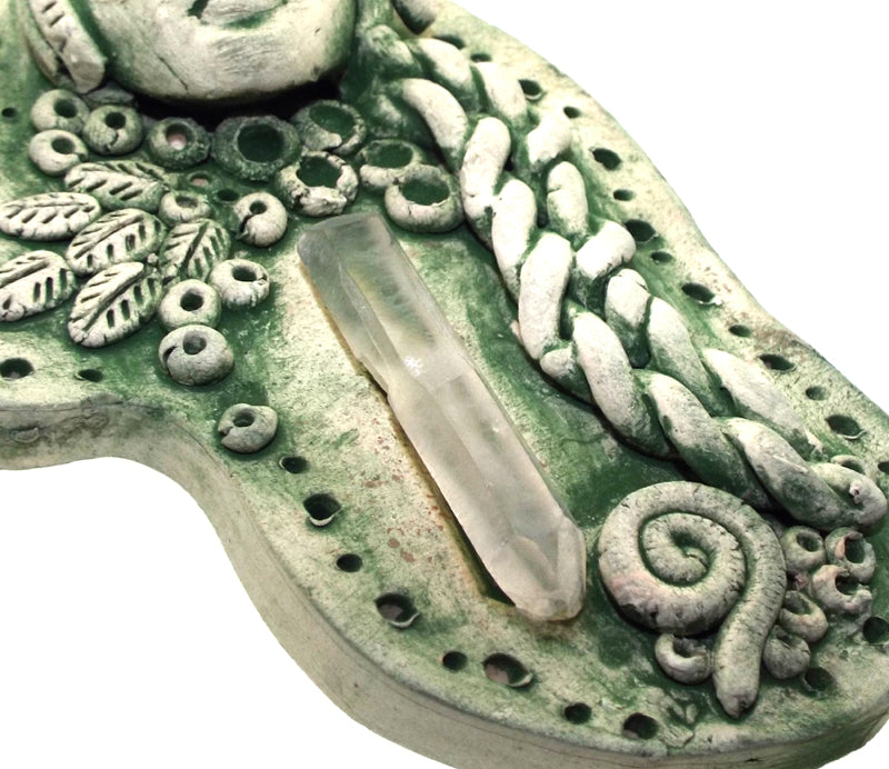 Ceramic Goddess with Quartz Point Wall Art 11