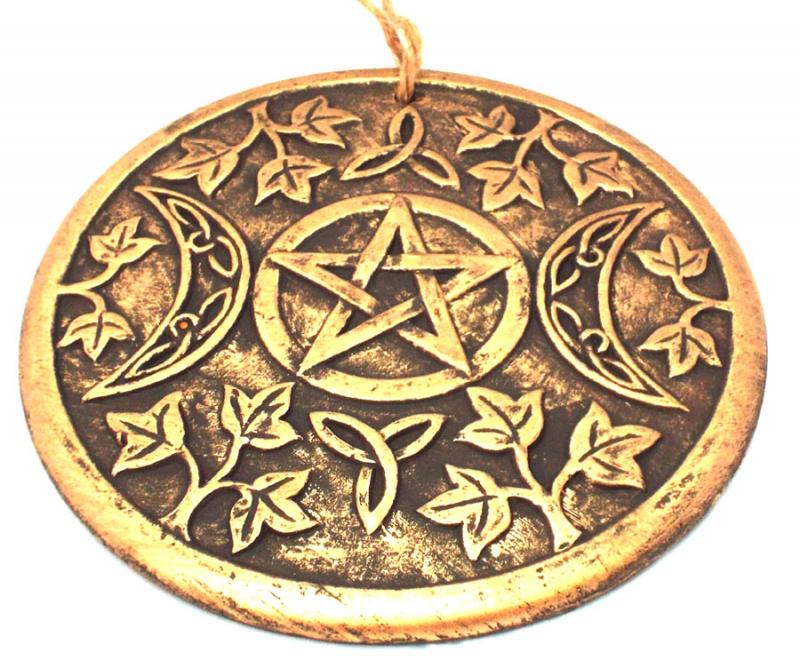Round Triple Moon Ceramic Plaque