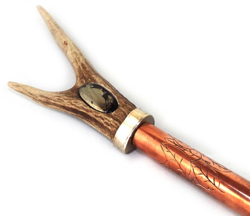 Deer Antler Healers Gold and Rose Quartz Copper Wand 03