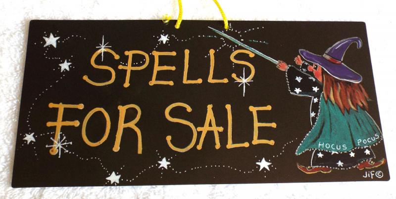 Witchy Hanging Sign Spells for sale