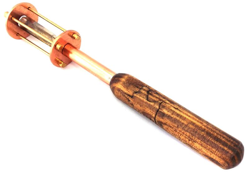 Smoky Citrine Quartz Wood and Copper Wand