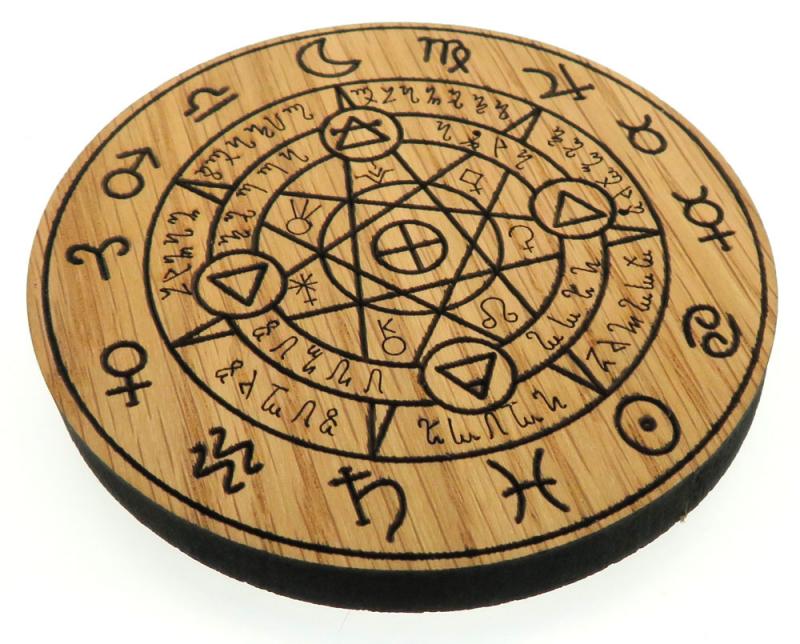 Oak Veneer Planetary Protection Crystal Grid Board