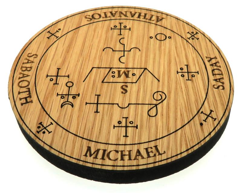 Oak Veneer Angel Michael Crystal Grid Board