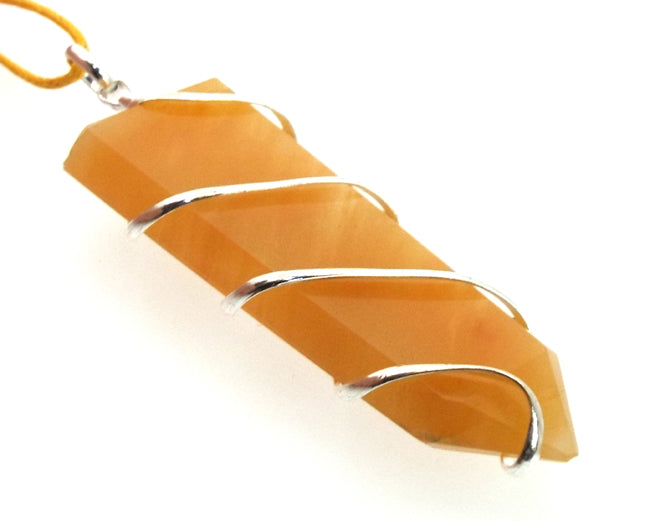 Himalayan Golden Quartz Faceted Point Wire Wrapped Pendant