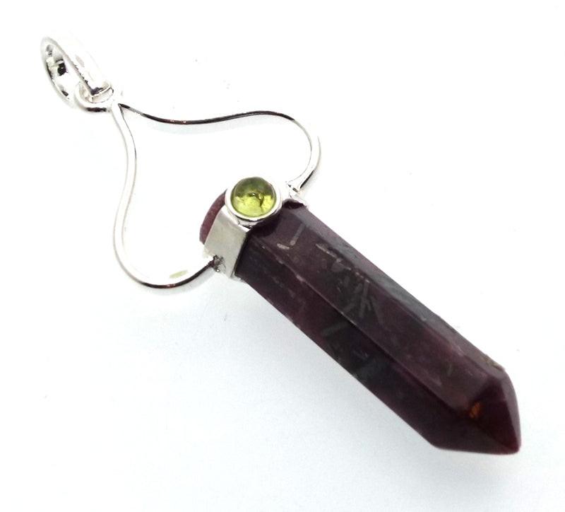 Indian Ruby and Peridot Point Pendant