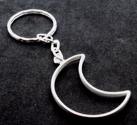 Crescent Moon Metal Keyring
