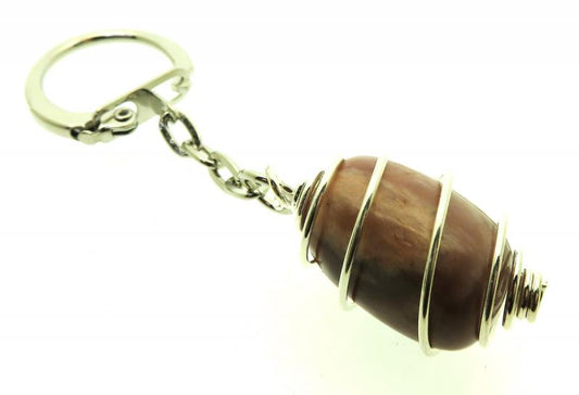Moonstone Gemstone Spiral Keyring