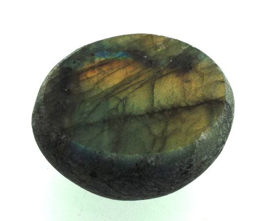 Part Polished Labradorite Gemstone Dragon Egg Half