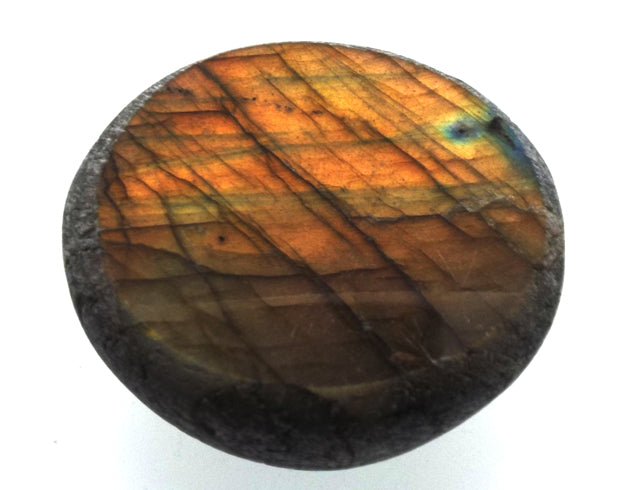 Part Polished Labradorite Gemstone Dragon Egg Half