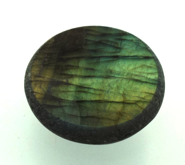 Part Polished Labradorite Gemstone Dragon Egg Half