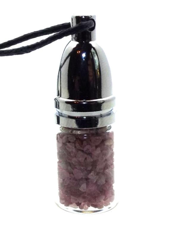 Pink Tourmaline Gemstone Mojo Bottle Pendant